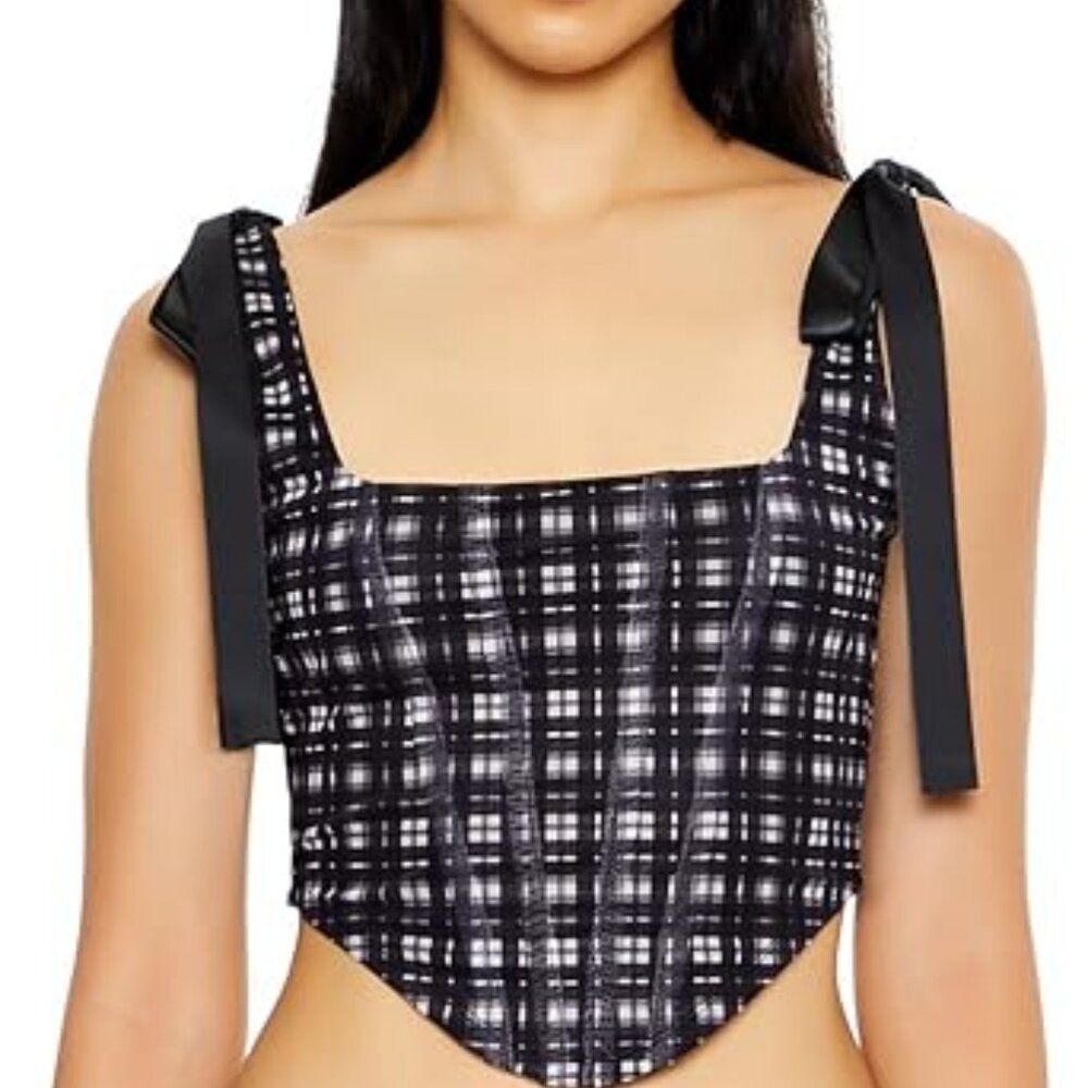 Forever 21 Corset Bow Crop Top - Picture 1 of 1